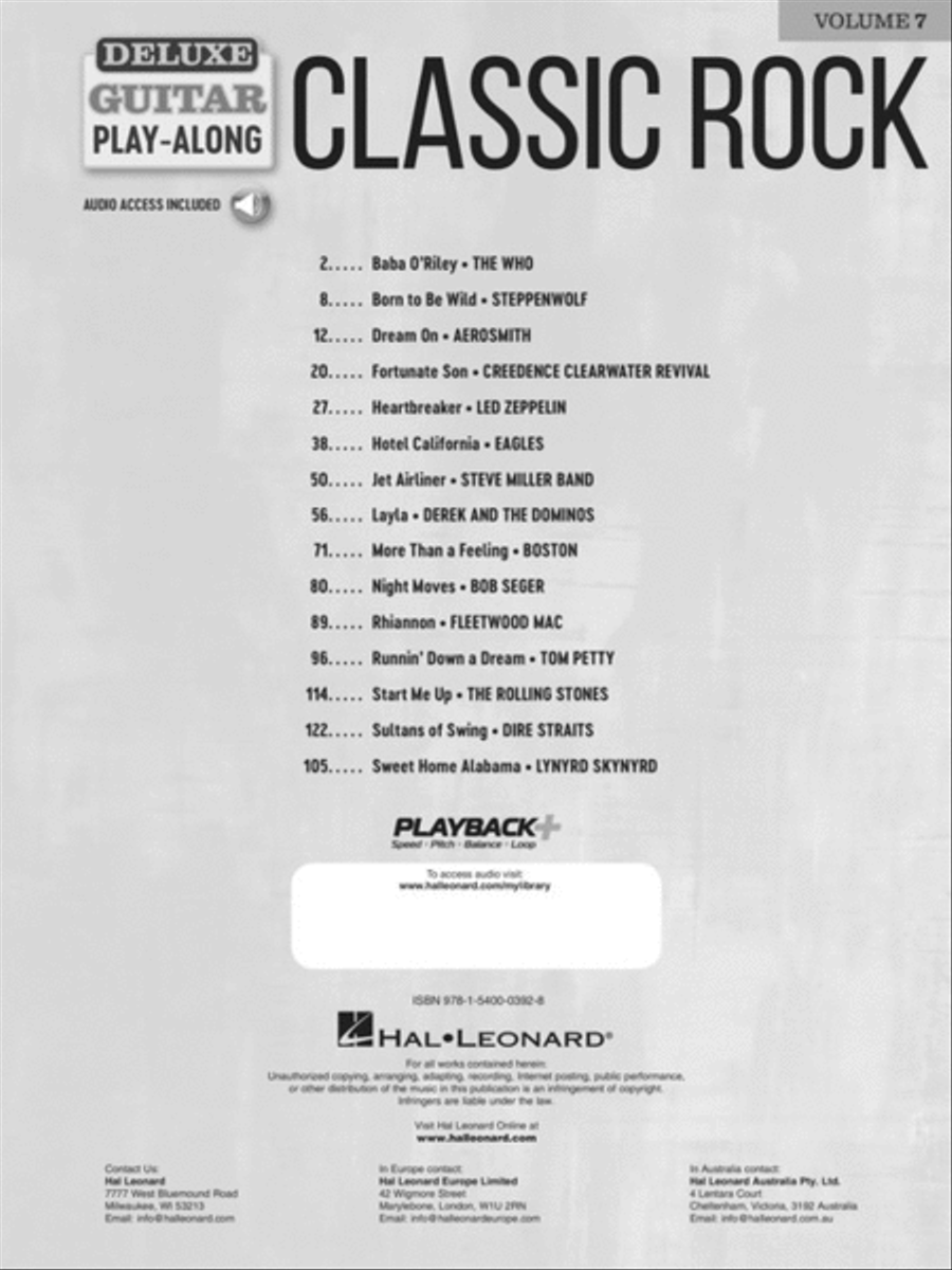 Classic Rock Guitar Tablature scores gallery preview page 2