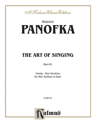 Book cover for The Art of Singing; 24 Vocalises, Op. 81