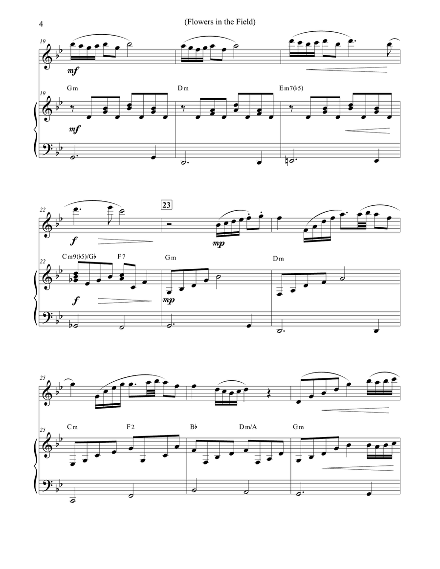 Flowers in the Field - Solo Flute & Piano Flowers in the Field - Solo Flute & Piano Flute Solo scores gallery preview page 4