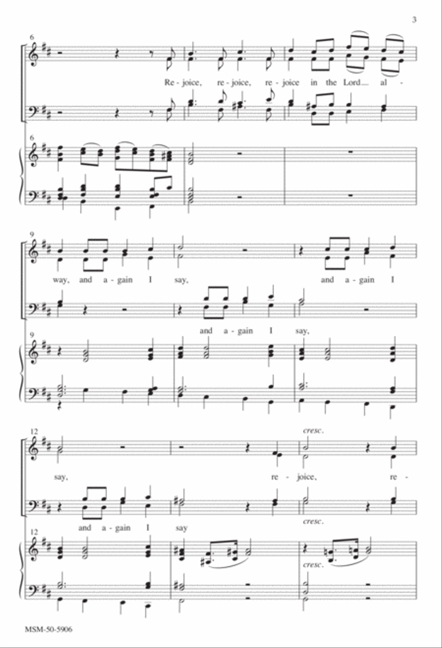 Rejoice in the Lord Alway 4-Part scores gallery preview page 3