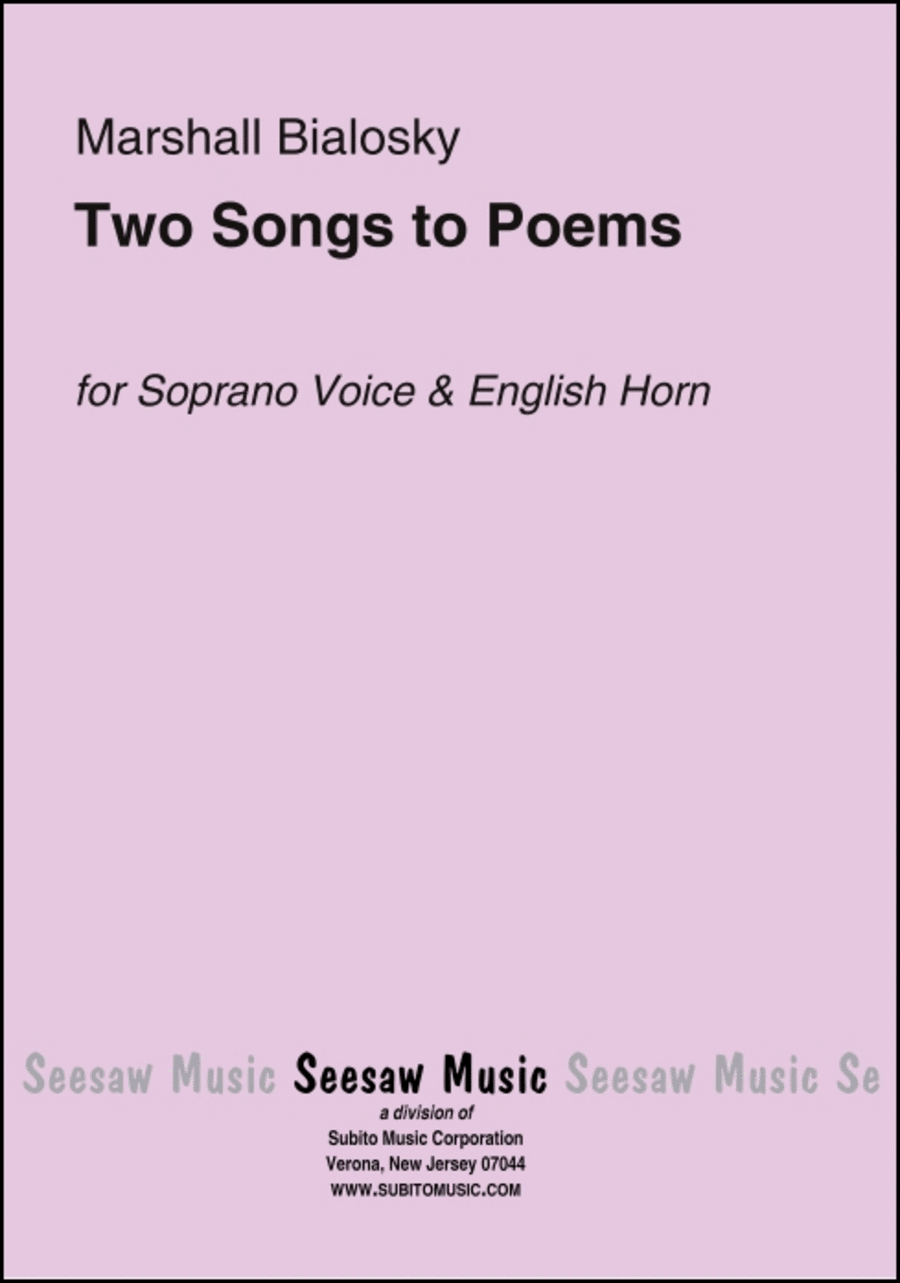 Two Songs to Poems of Richard Wilbur Choir scores gallery preview page 1
