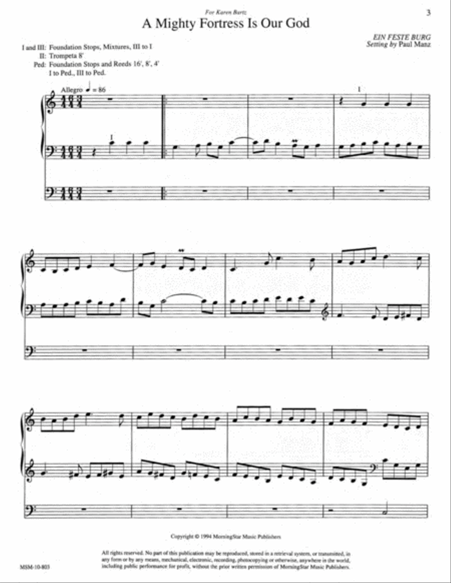 Improvisations on Reformation Hymns Organ scores gallery preview page 3