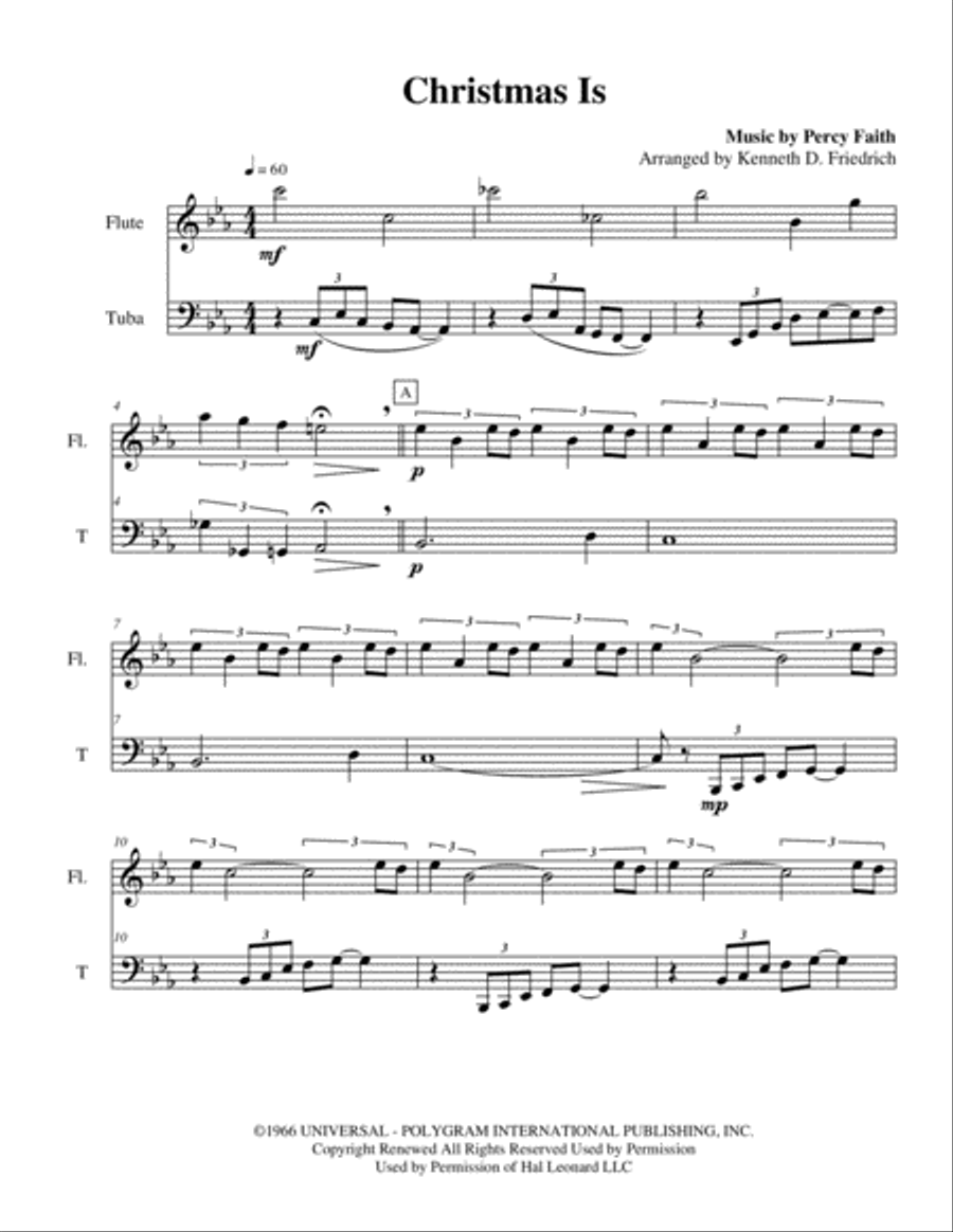 Christmas Is Christmas Is Flute scores gallery preview page 1