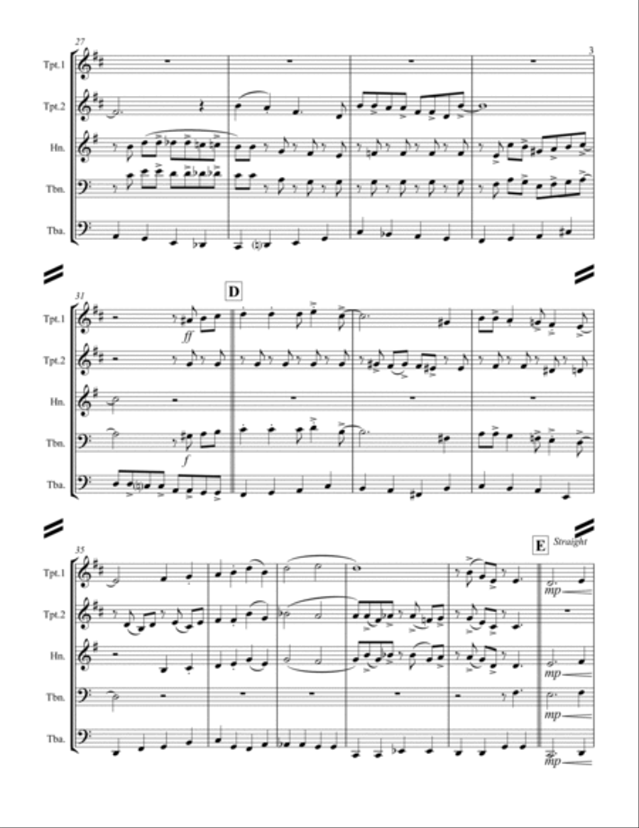 I Saw Mommy Kissing Santa Claus Brass Ensemble scores gallery preview page 4