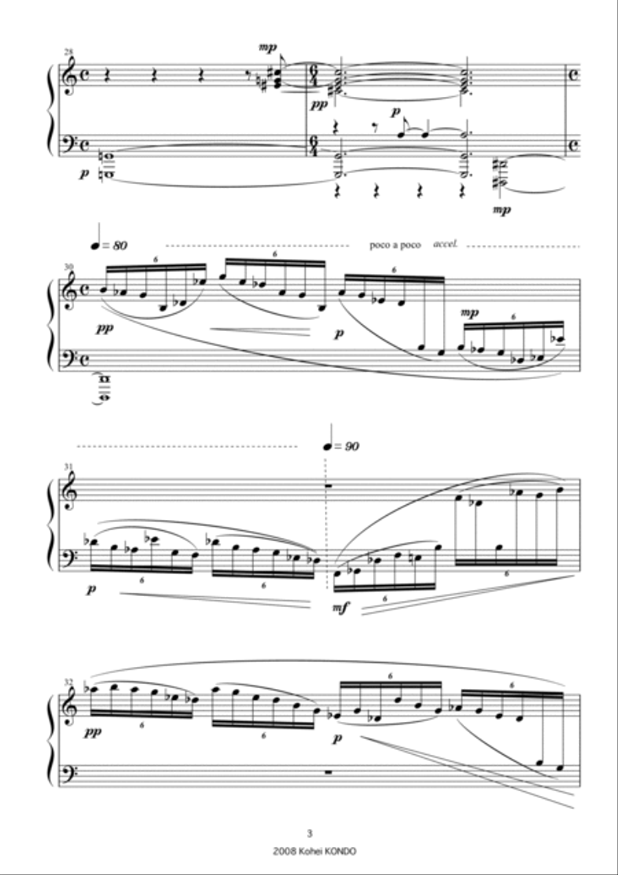 The sea and karst topography op.98 for piano with left hand only. image number null