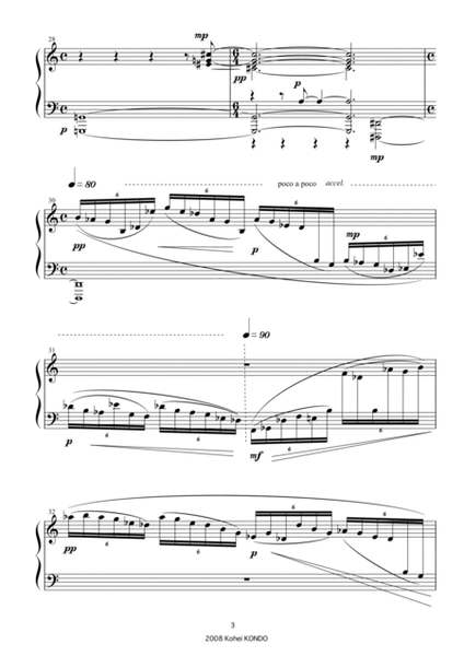 The sea and karst topography op.98 for piano with left hand only.