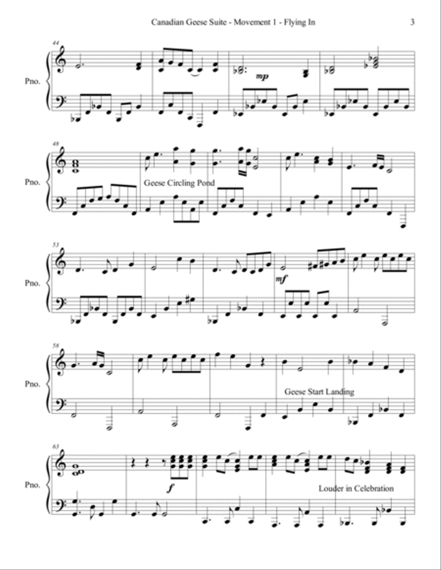 Canadian Geese Suite - Movement 1 on Piano Piano Method scores gallery preview page 3