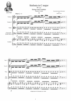 Book cover for Vivaldi - Sinfonia in C major RV 112 for Strings and Cembalo