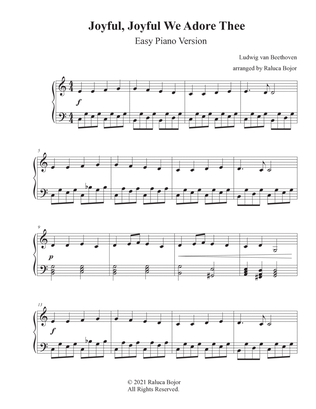 Joyful Joyful We Adore Thee / Ode to Joy (intermediate piano arrangement)