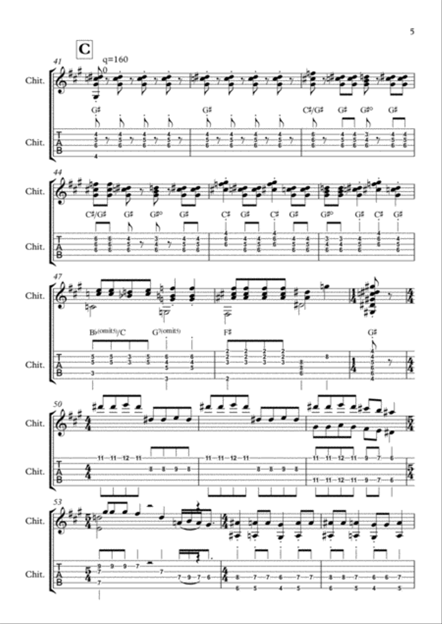 Bohemian Rhapsody Guitar Tablature scores gallery preview page 5