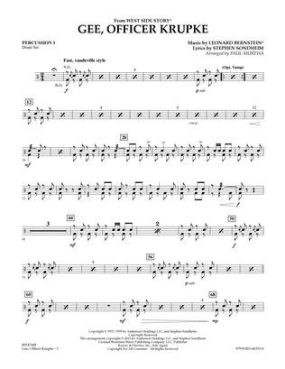 Gee, Officer Krupke (from West Side Story) (arr. Paul Murtha) - Percussion 1