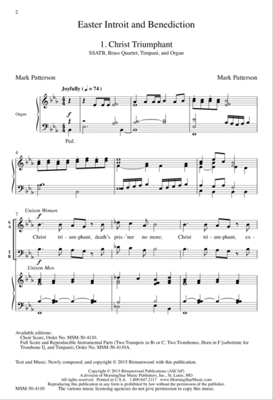 Easter Introit and Benediction 4-Part scores gallery preview page 2
