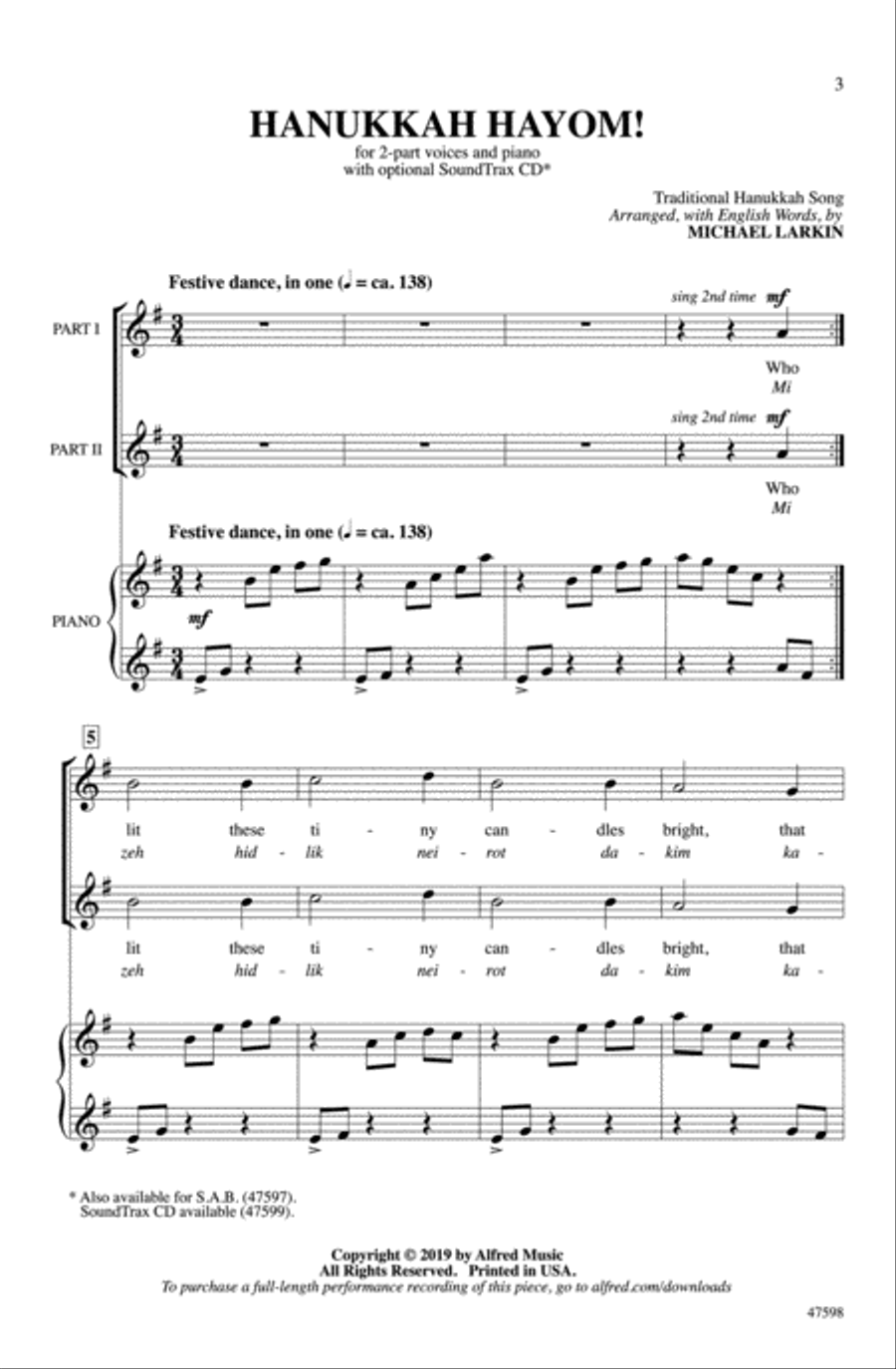 Hanukkah Hayom! Choir scores gallery preview page 2