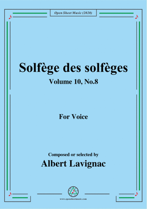 Book cover for Lavignac-Solfège des solfèges,Volume 10,No.8,for Voice