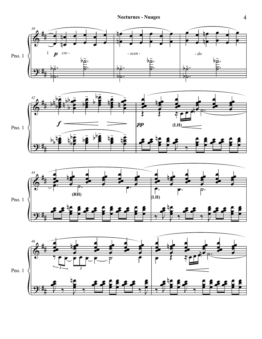 Debussy - Nocturnes: #1 Nuages (piano transcription) Piano Solo scores gallery preview page 4