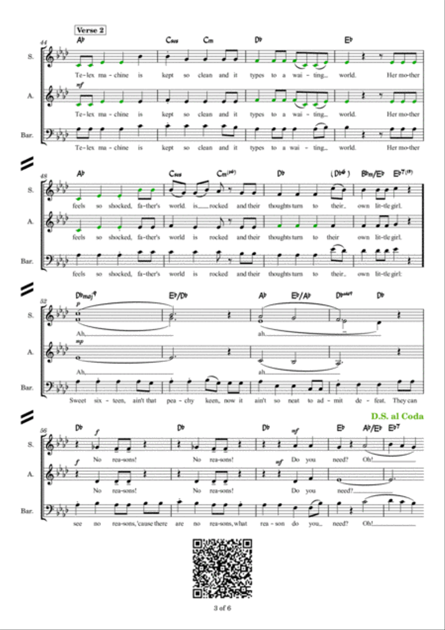I Don't Like Mondays 3-Part scores gallery preview page 3