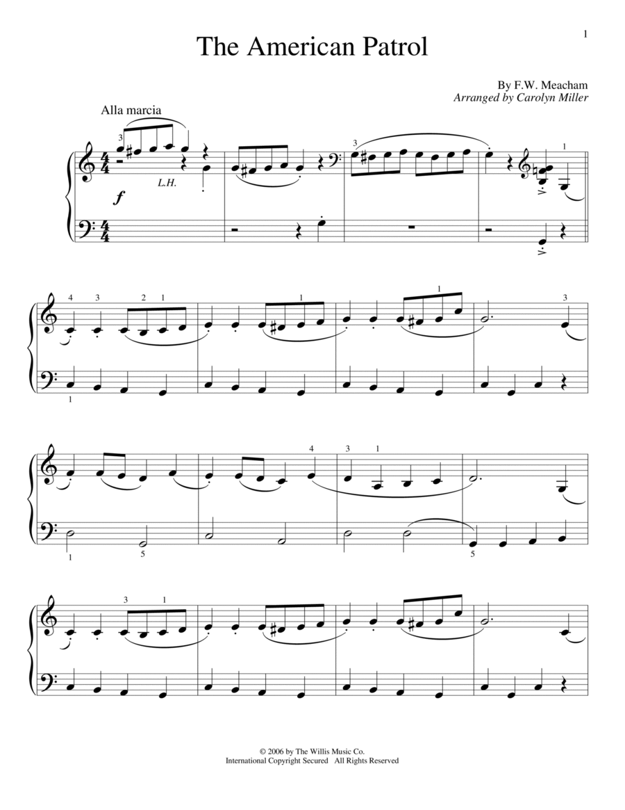 The American Patrol Piano Method scores gallery preview page 1