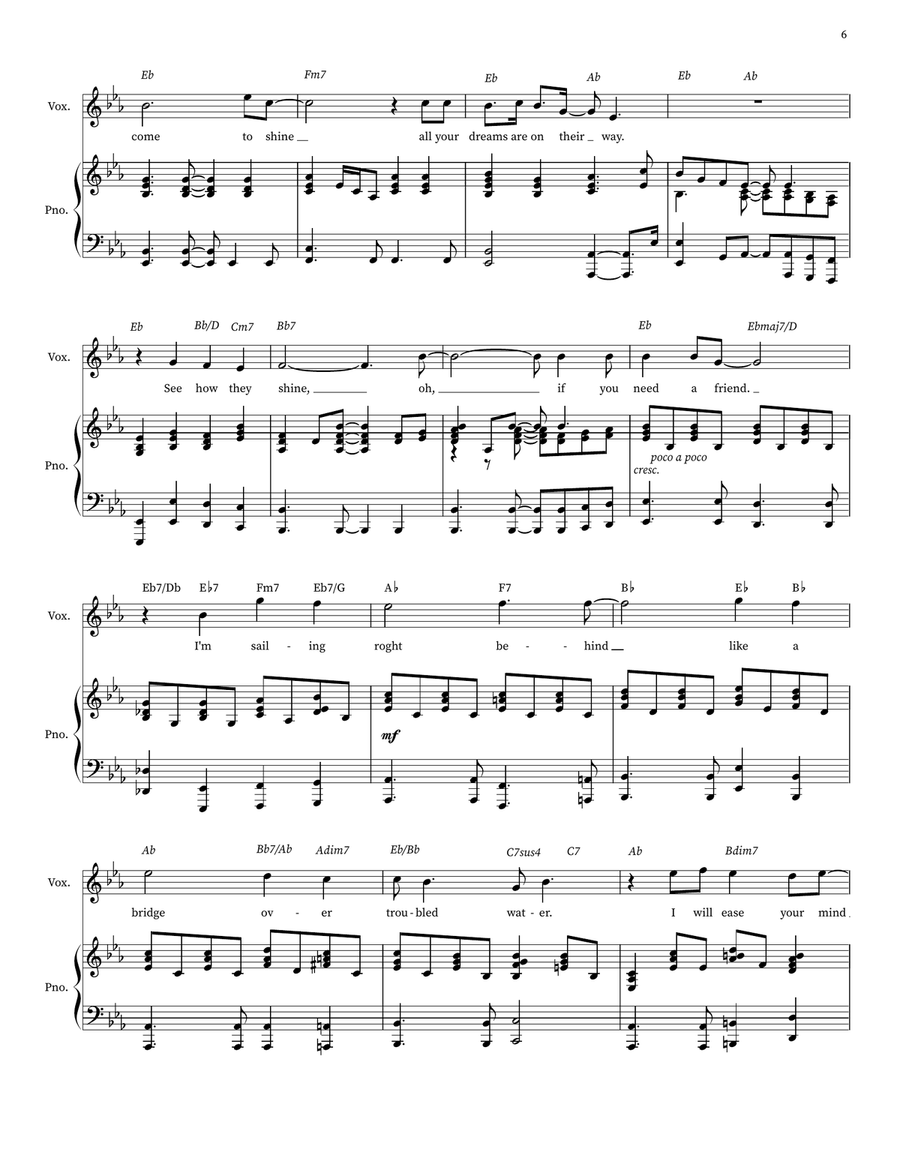 Bridge Over Troubled Water Voice scores gallery preview page 6