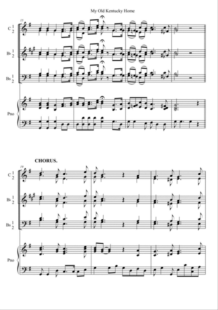 My Old Kentucky Home Piano Trio scores gallery preview page 3