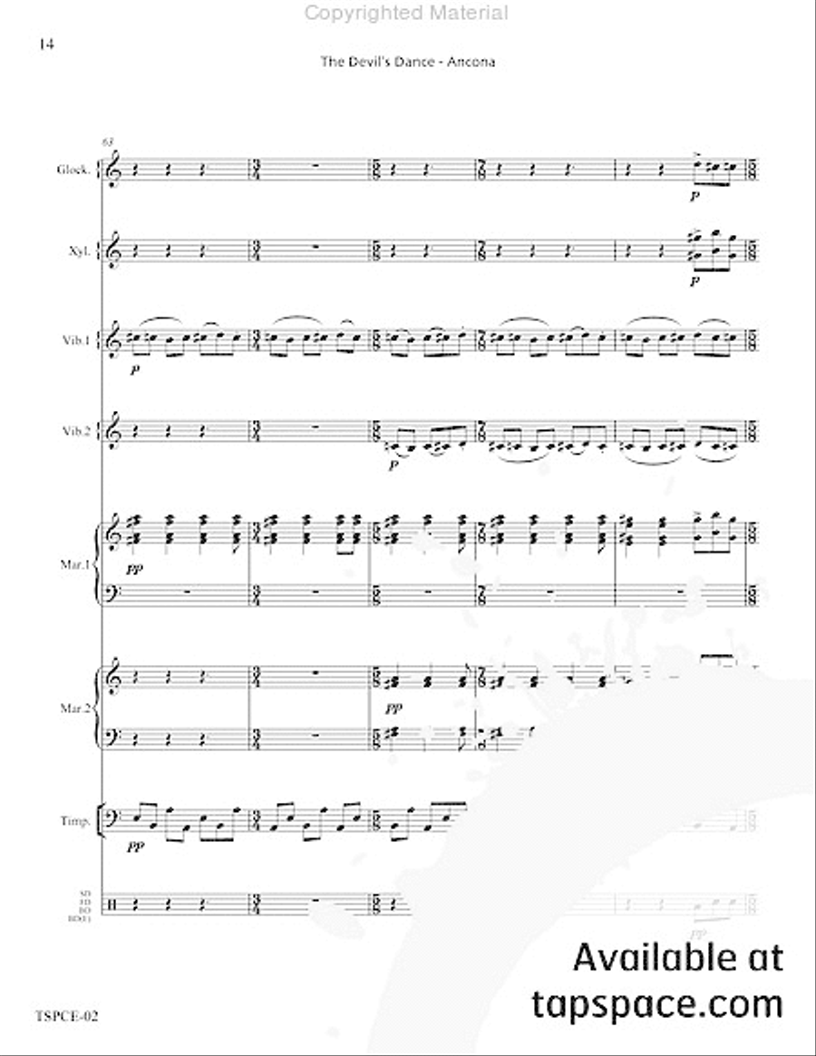 Devil's Dance, The Percussion Ensemble scores gallery preview page 15