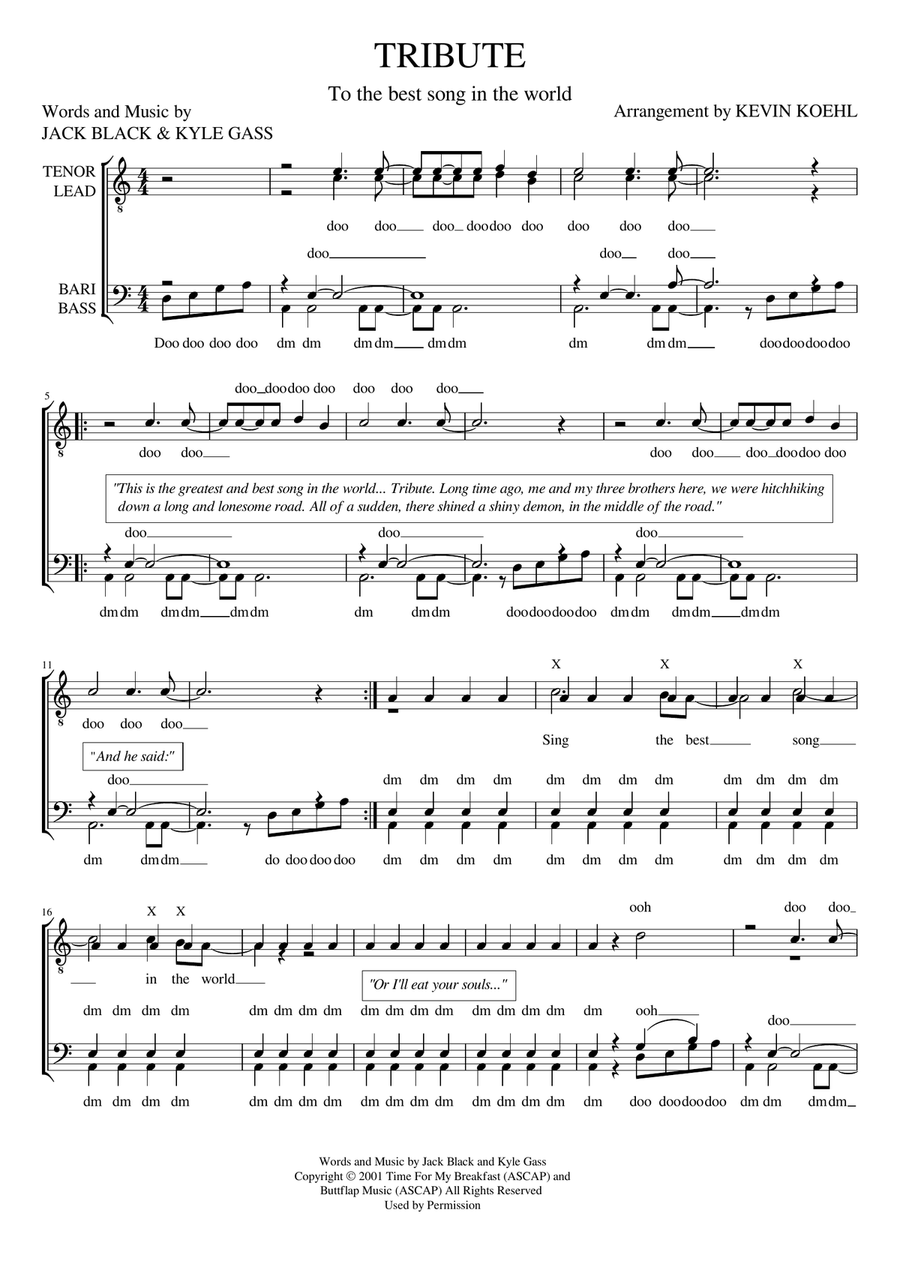 Tribute TTBB scores gallery preview page 1