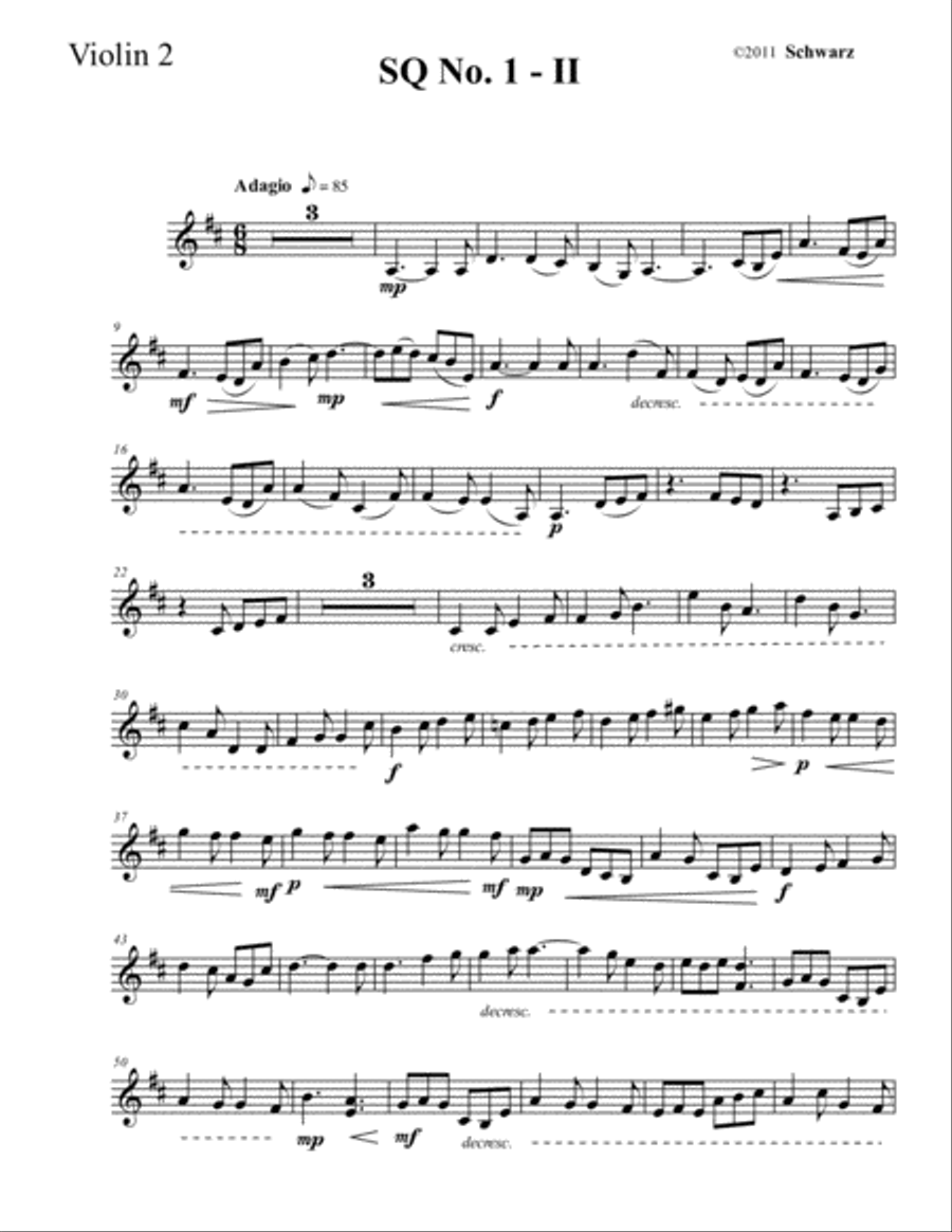 String Quartet 1 in D Minor - Second Violin String Quartet scores gallery preview page 6
