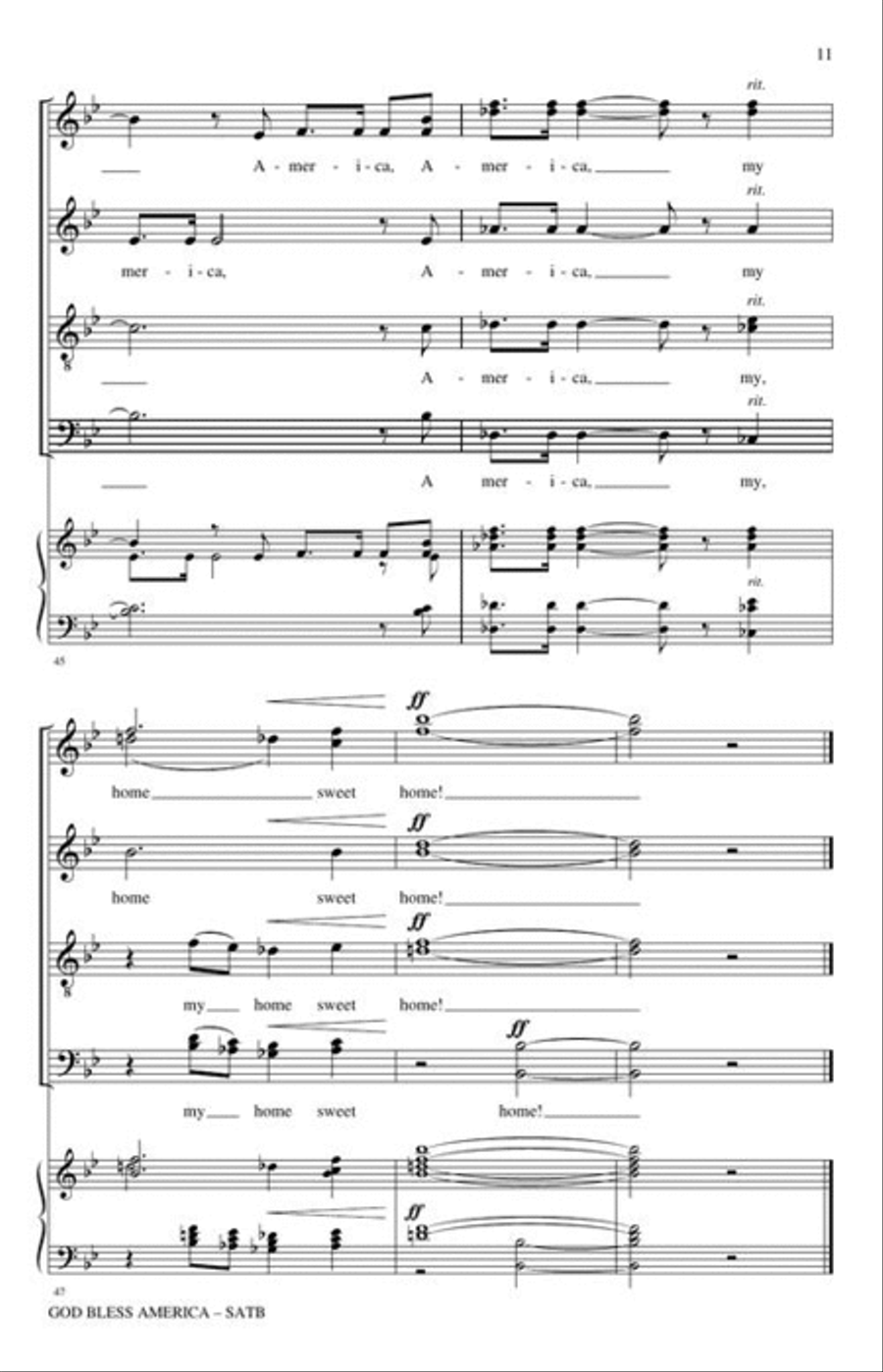 God Bless America 4-Part scores gallery preview page 6