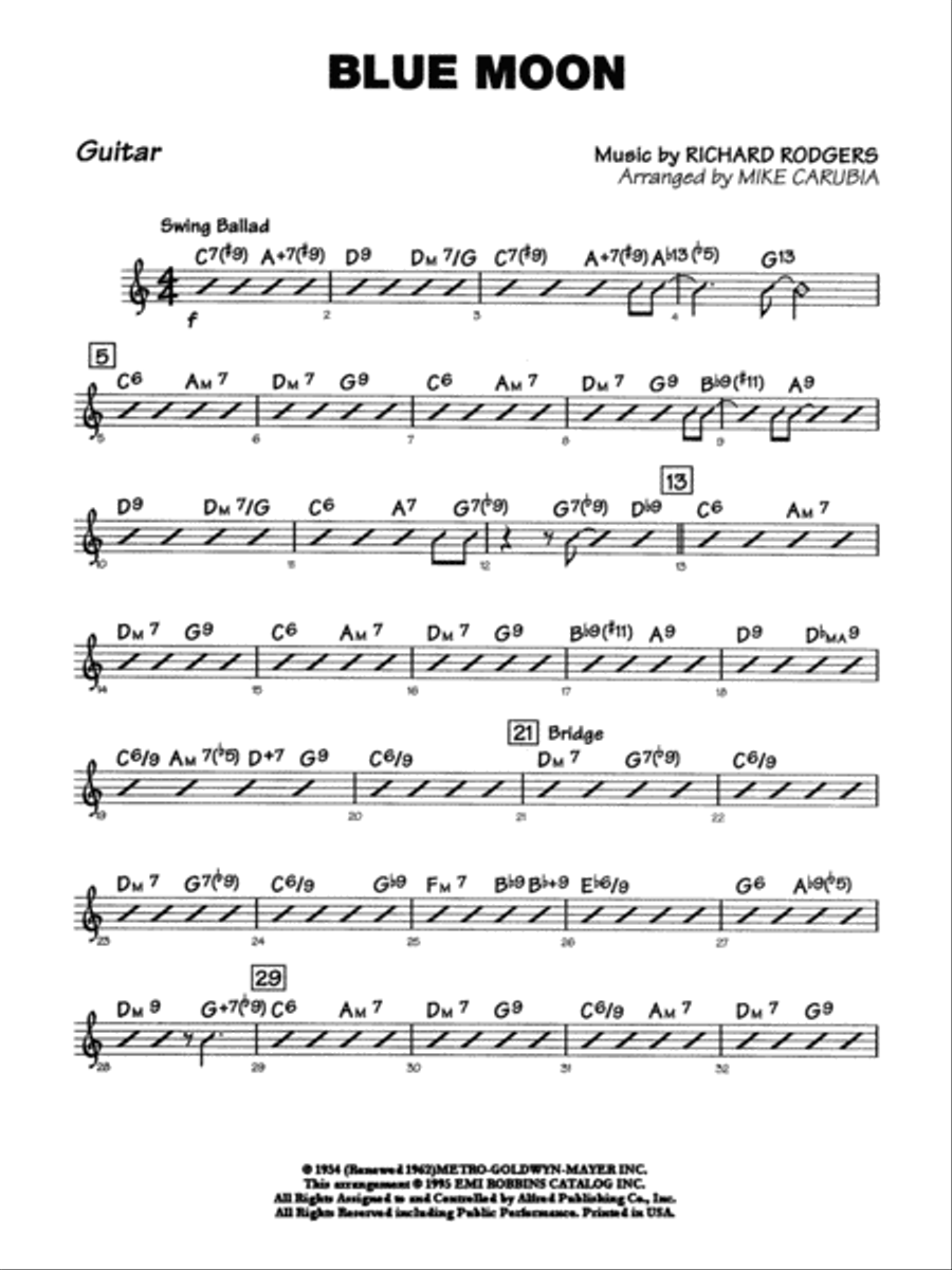 Blue Moon: Guitar Jazz Ensemble scores gallery preview page 1