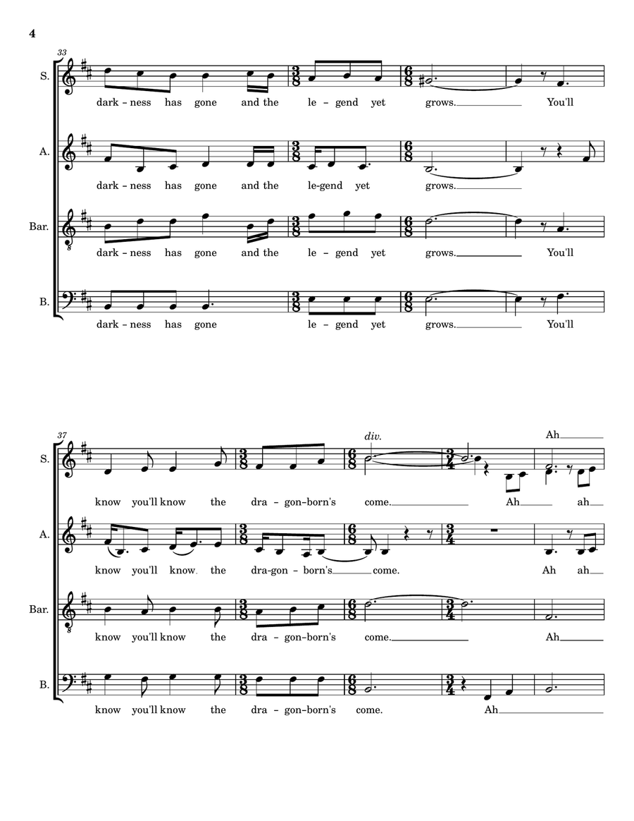 Dragonborn (Skyrim Theme) Divisi scores gallery preview page 4