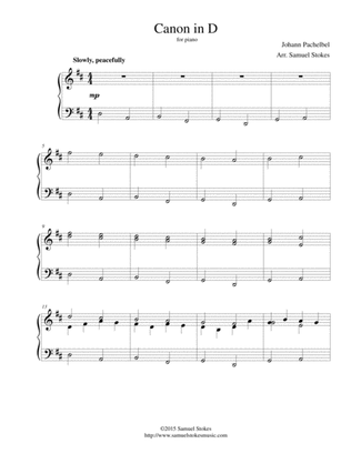Pachelbel's Canon in D - authentic piano arrangement