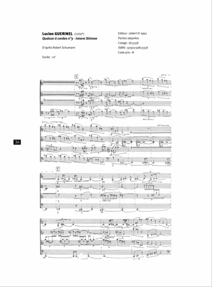 Quatuor a cordes No. 3 Innere Stimme String Quartet scores gallery preview page 2