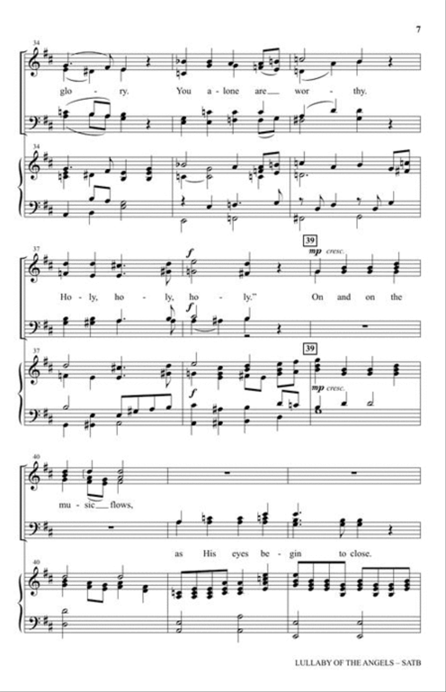 Lullaby of the Angels 4-Part scores gallery preview page 5