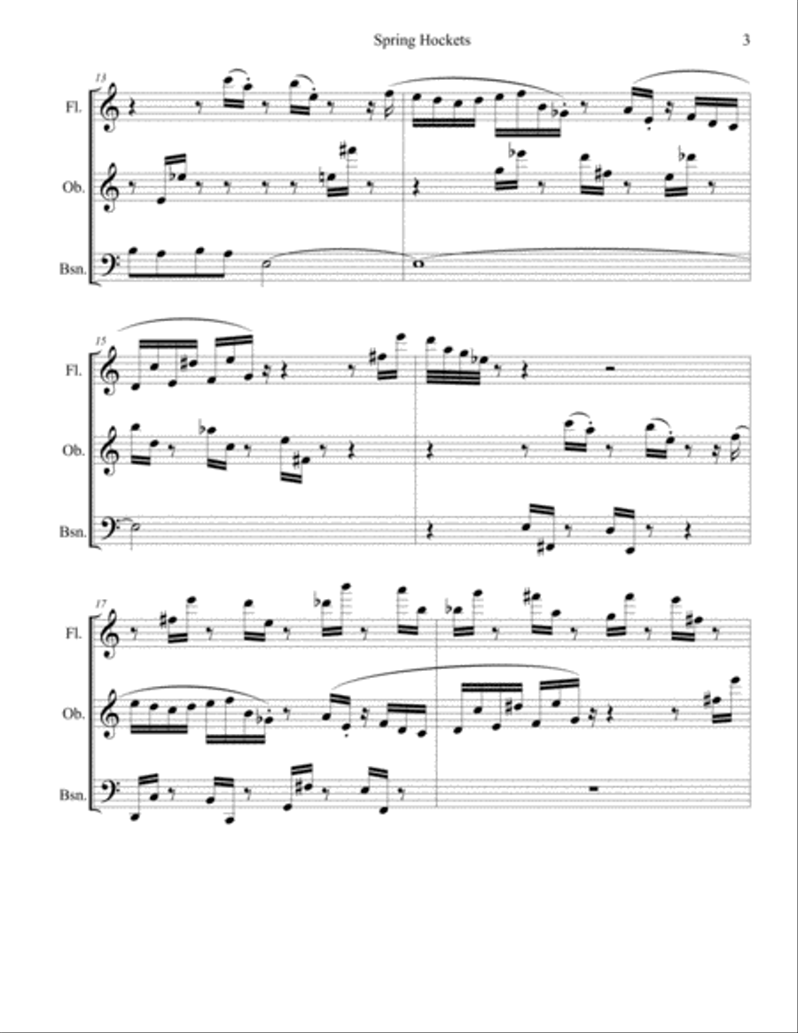 Spring Hockets for Flute, Oboe and Basoon Woodwind Trio scores gallery preview page 3