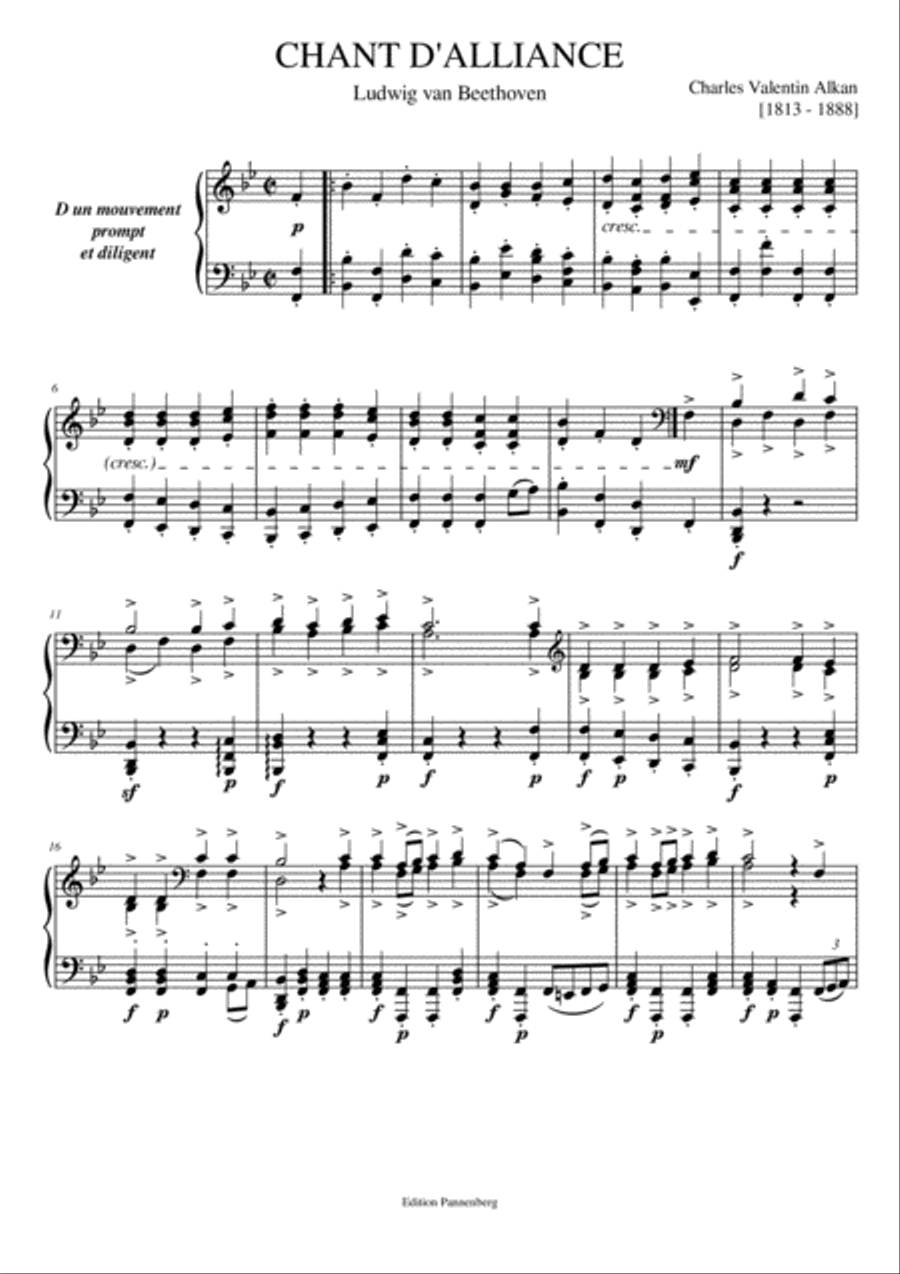 Chant d'Alliance - Piano Transcription Piano Solo scores gallery preview page 1