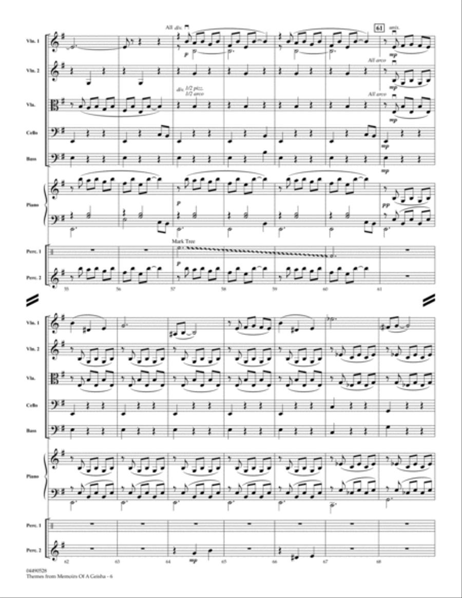 Themes from Memoirs of a Geisha - Full Score Score scores gallery preview page 6