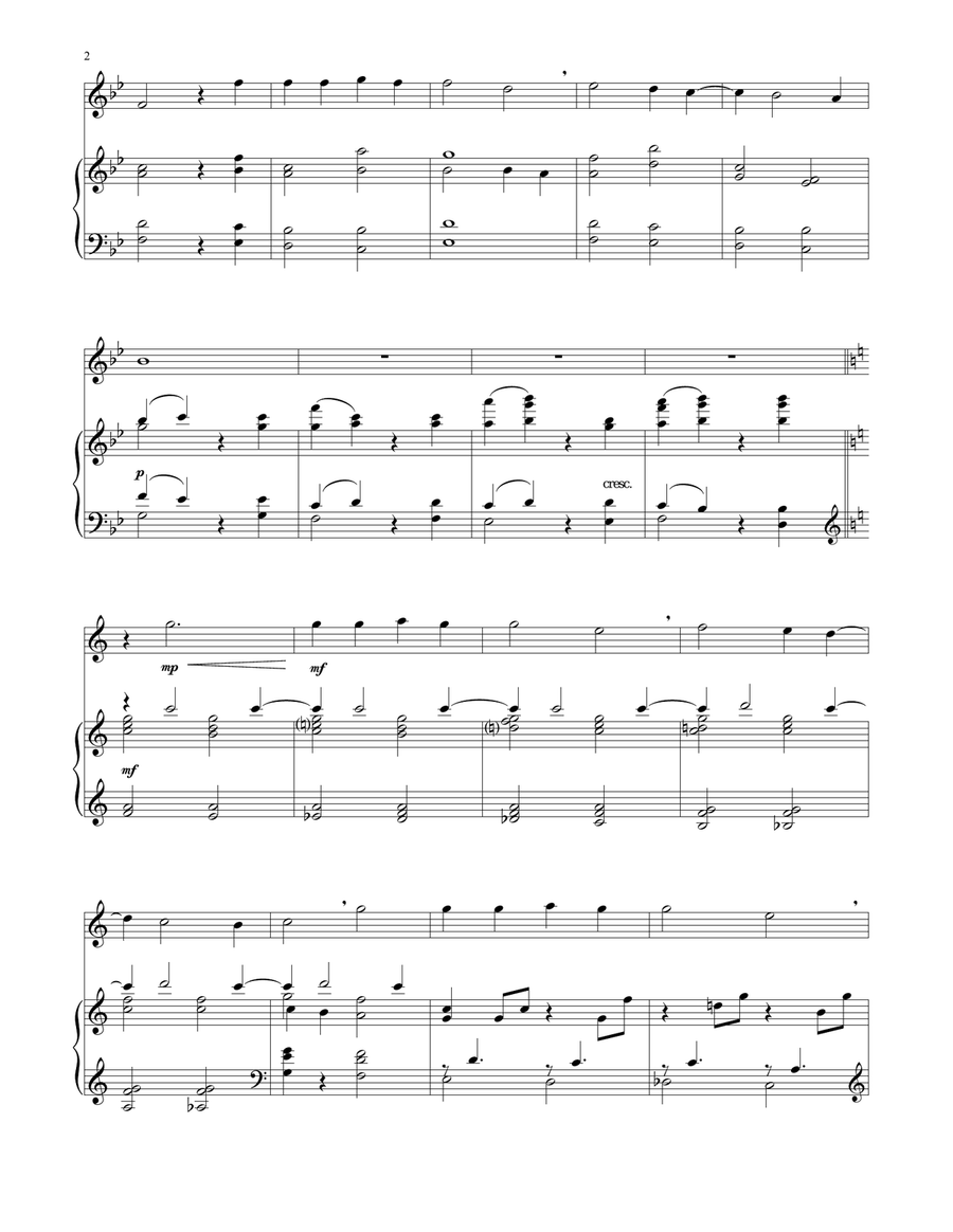 Lo, How A Rose E'er Blooming Flute Solo scores gallery preview page 2