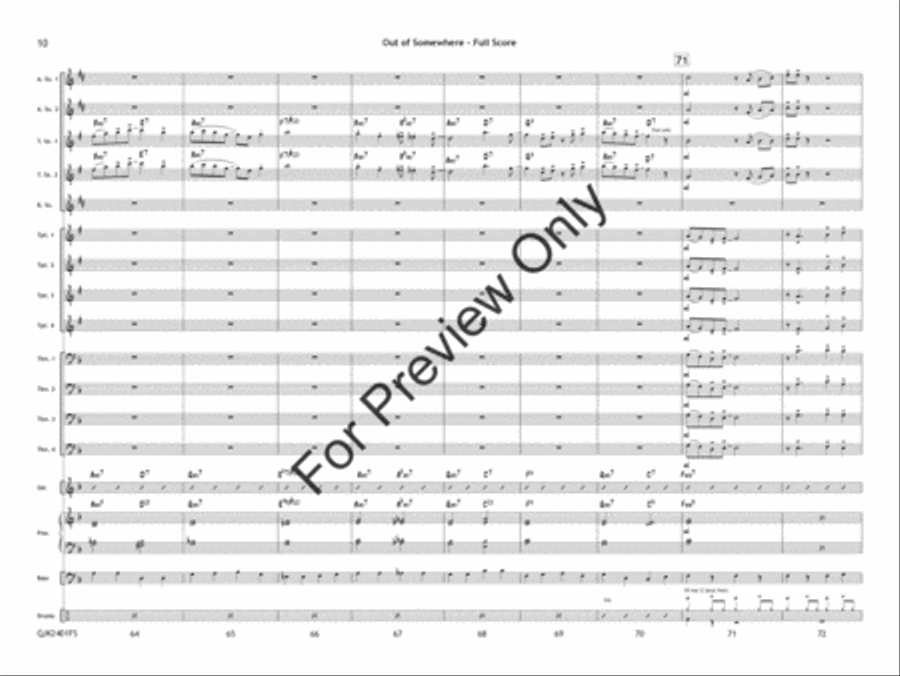 Out of Somewhere (Score) Jazz Ensemble scores gallery preview page 11