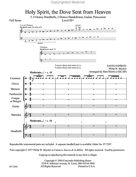 Holy Spirit, the Dove Sent from Heaven (Full Score) image number null