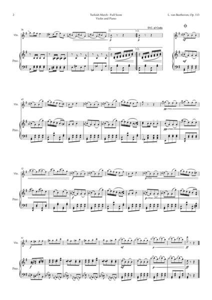 Turkish March by Beethoven for Violin and Piano image number null