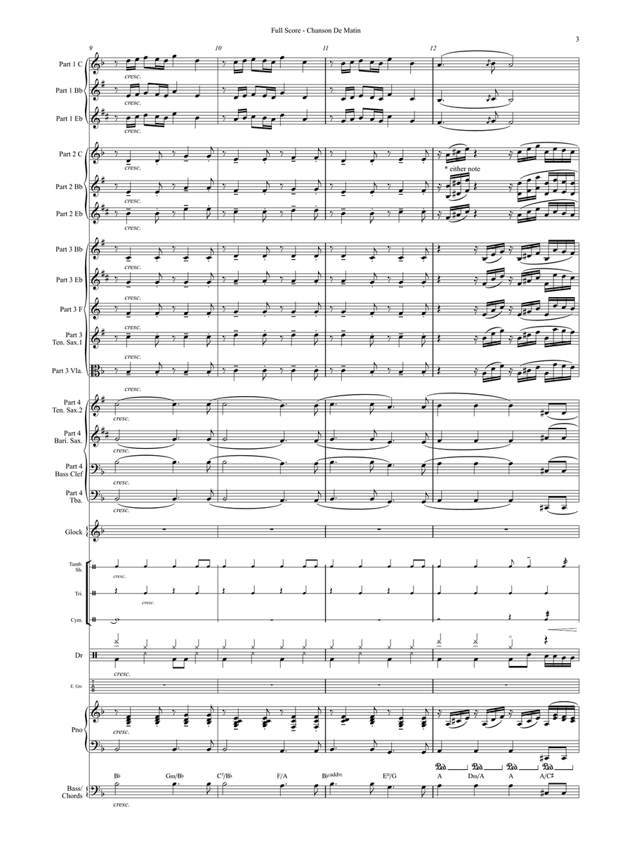 Chanson De Matin (Flexible Instrumentation) Concert Band scores gallery preview page 6