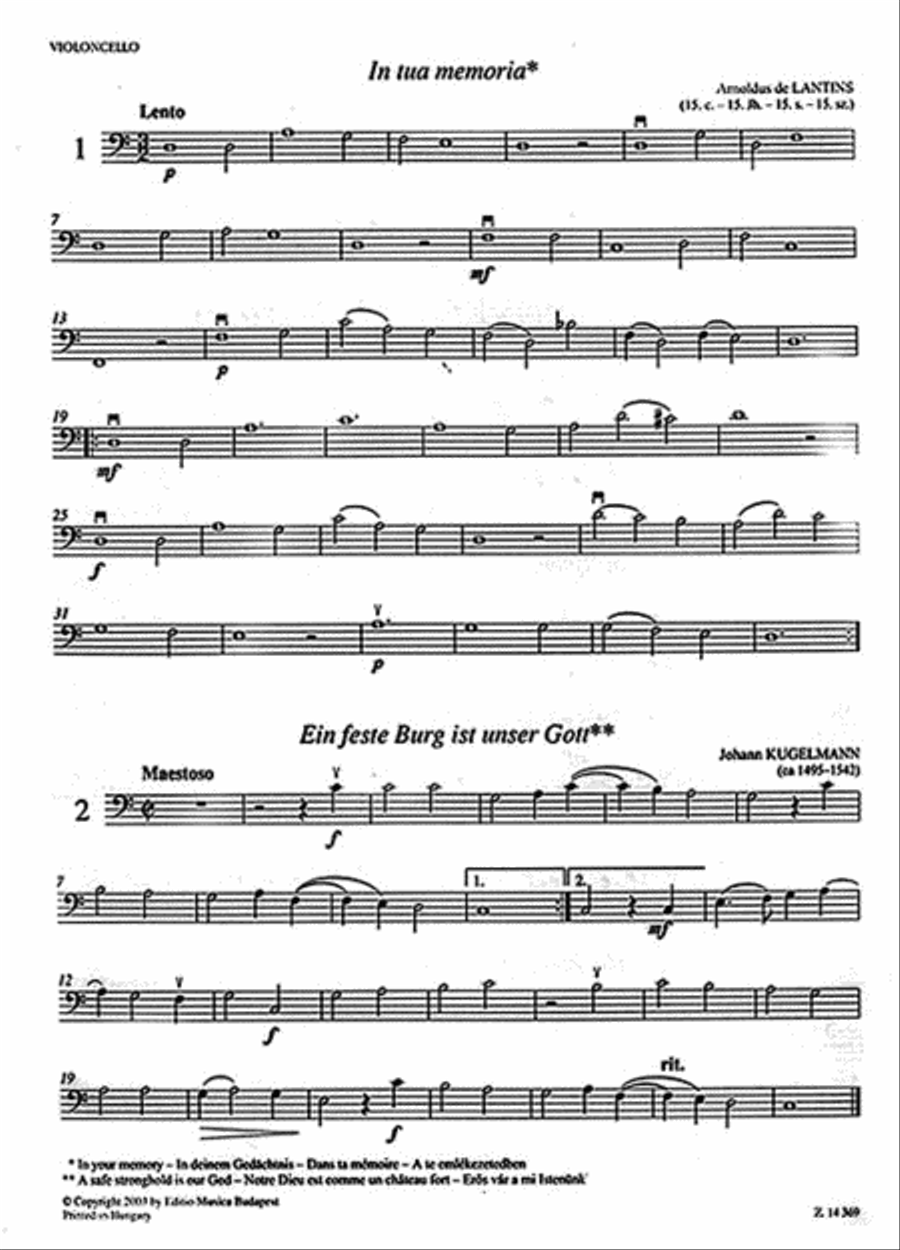 Trios for Two Violins and Violoncello for Beginners Cello scores gallery preview page 6
