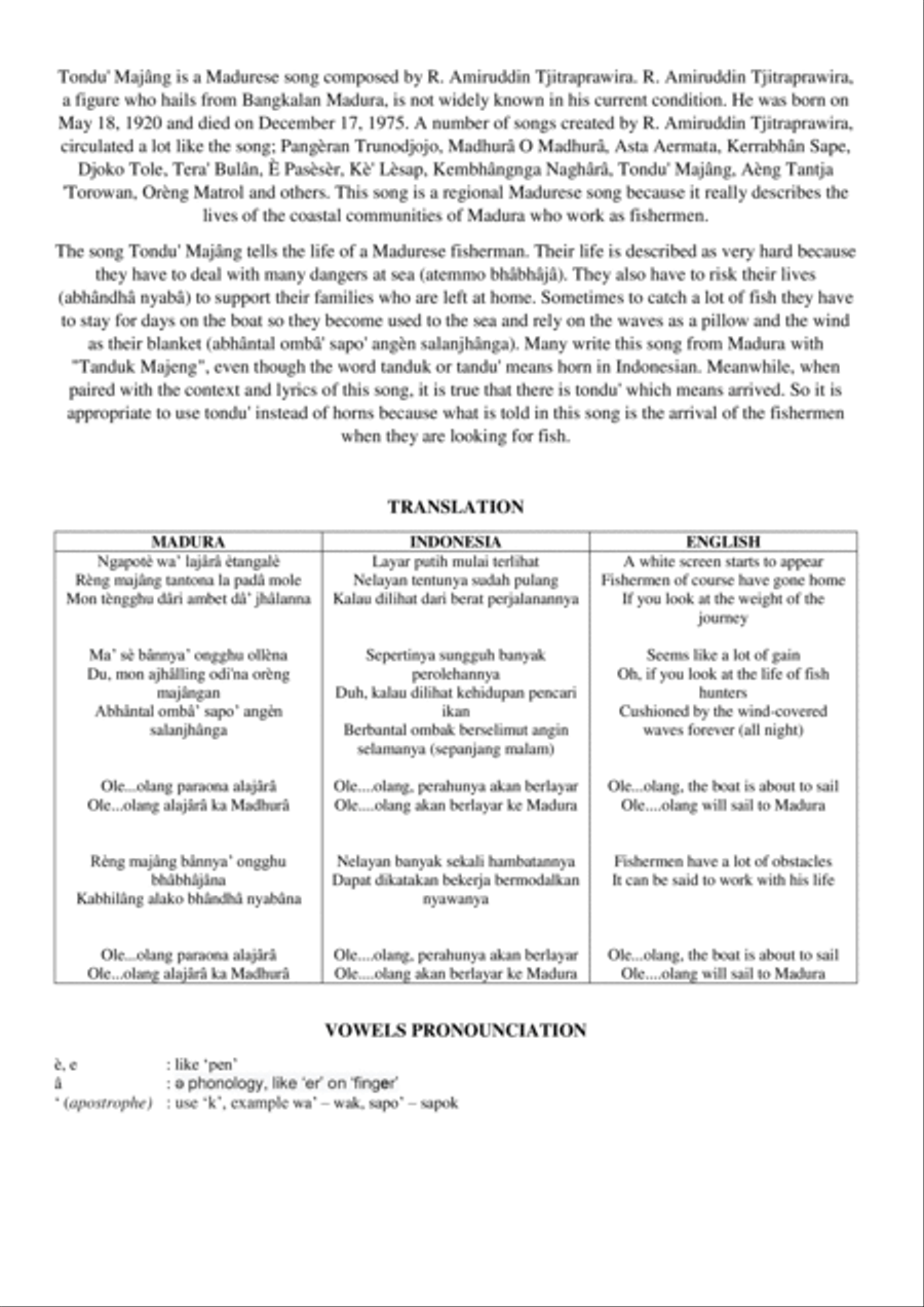Tondu' Majâng 4-Part scores gallery preview page 2