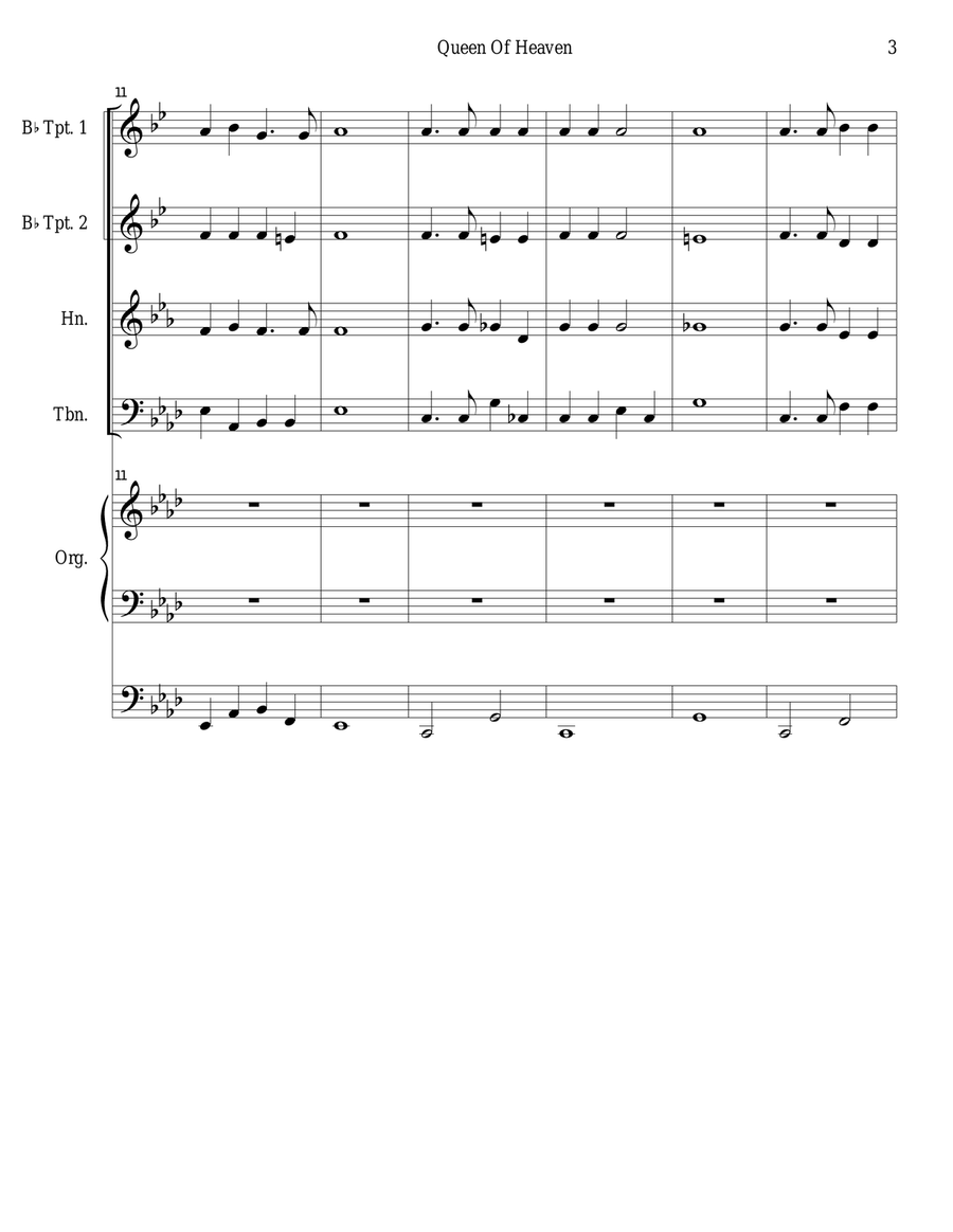Queen Of Heaven Queen Of Heaven Brass Ensemble scores gallery preview page 3