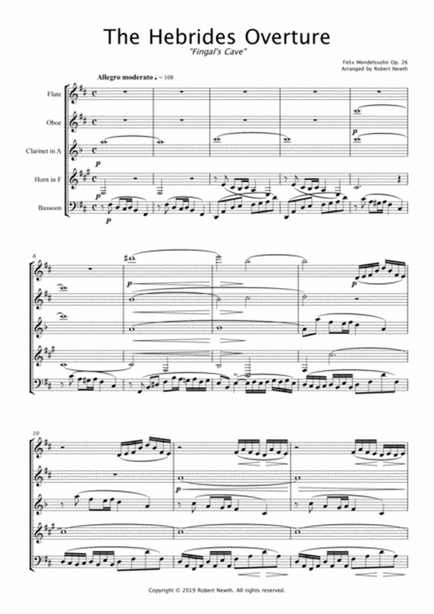 Hebrides Overture (for Wind Quintet) image number null