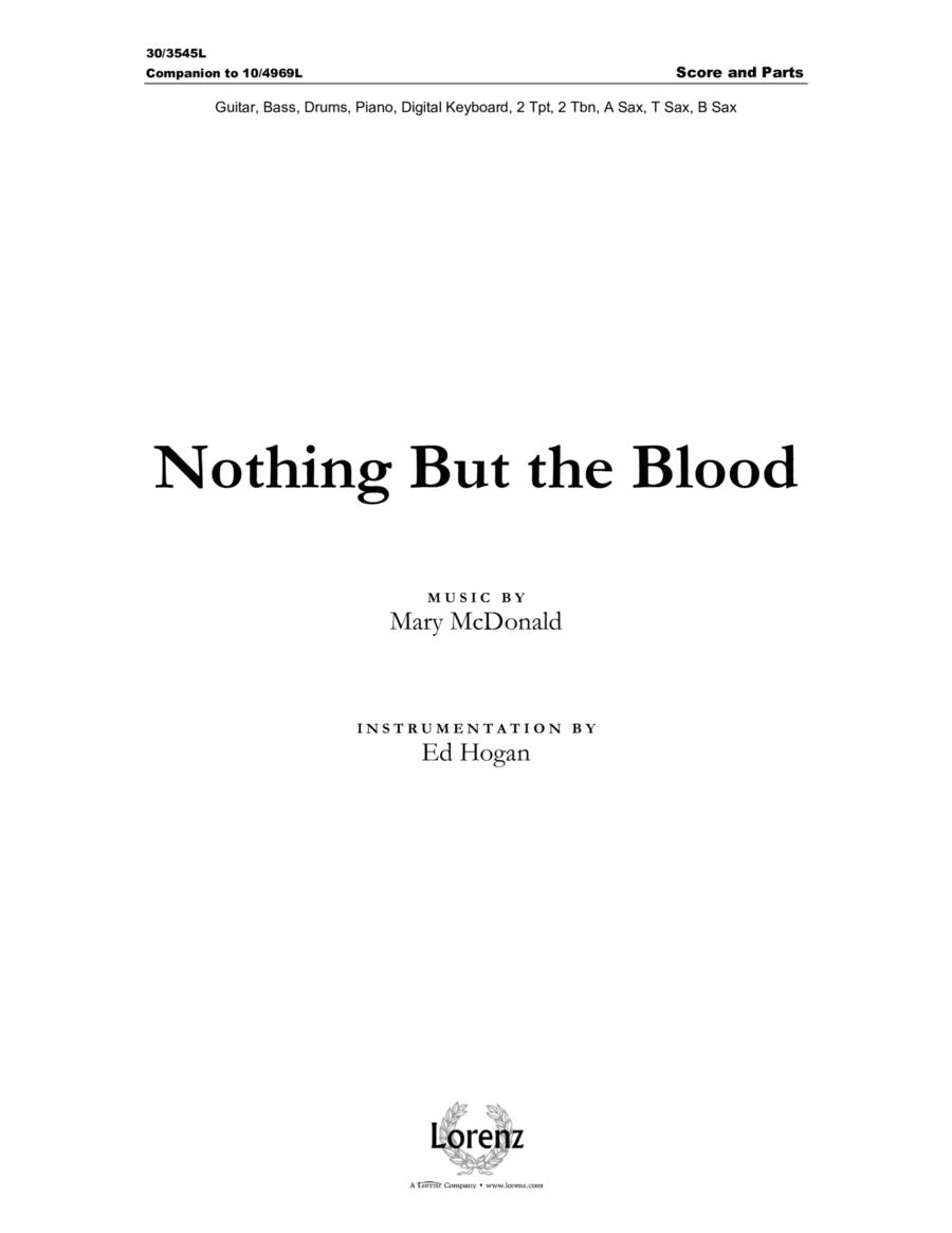 Nothing But the Blood - Instrumental Ensemble Score and Parts