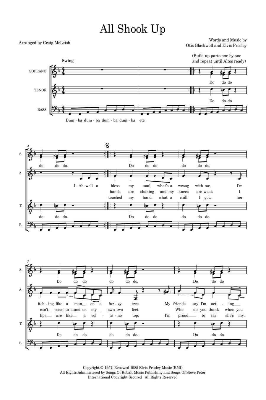 All Shook Up (arr. Craig McLeish) SSATBB scores gallery preview page 1