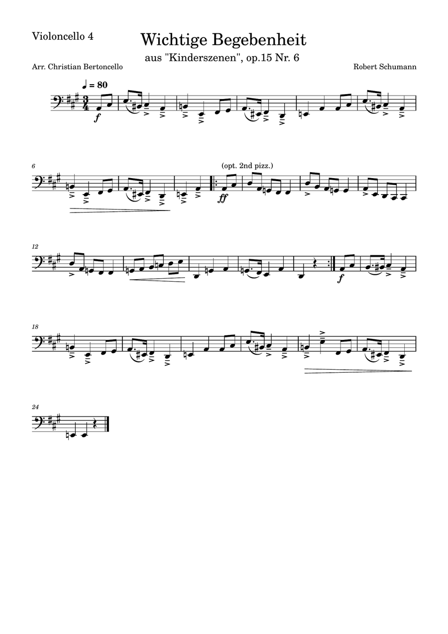 Wichtige Begebenheit arranged for Cello Ensemble (4 Cellos) String Quartet scores gallery preview page 6