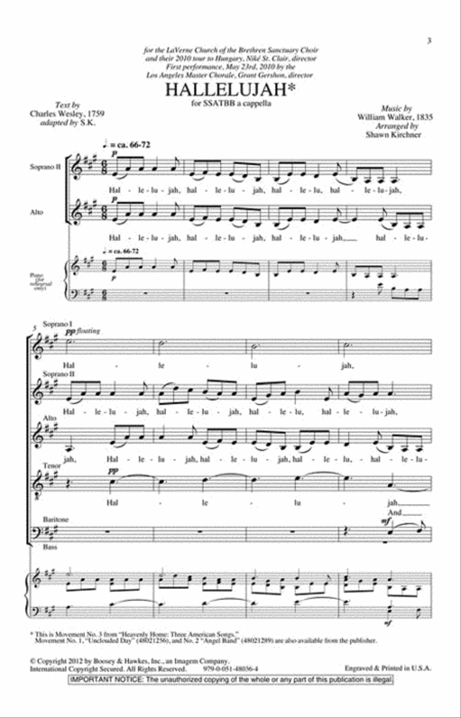 Hallelujah Hallelujah A Cappella scores gallery preview page 2
