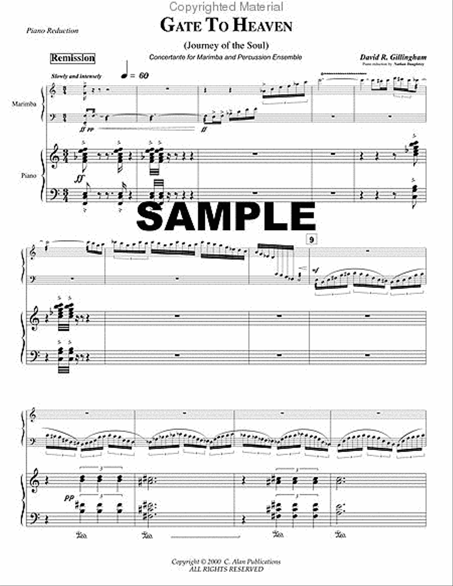 Gate to Heaven (piano reduction) Percussion Ensemble scores gallery preview page 2