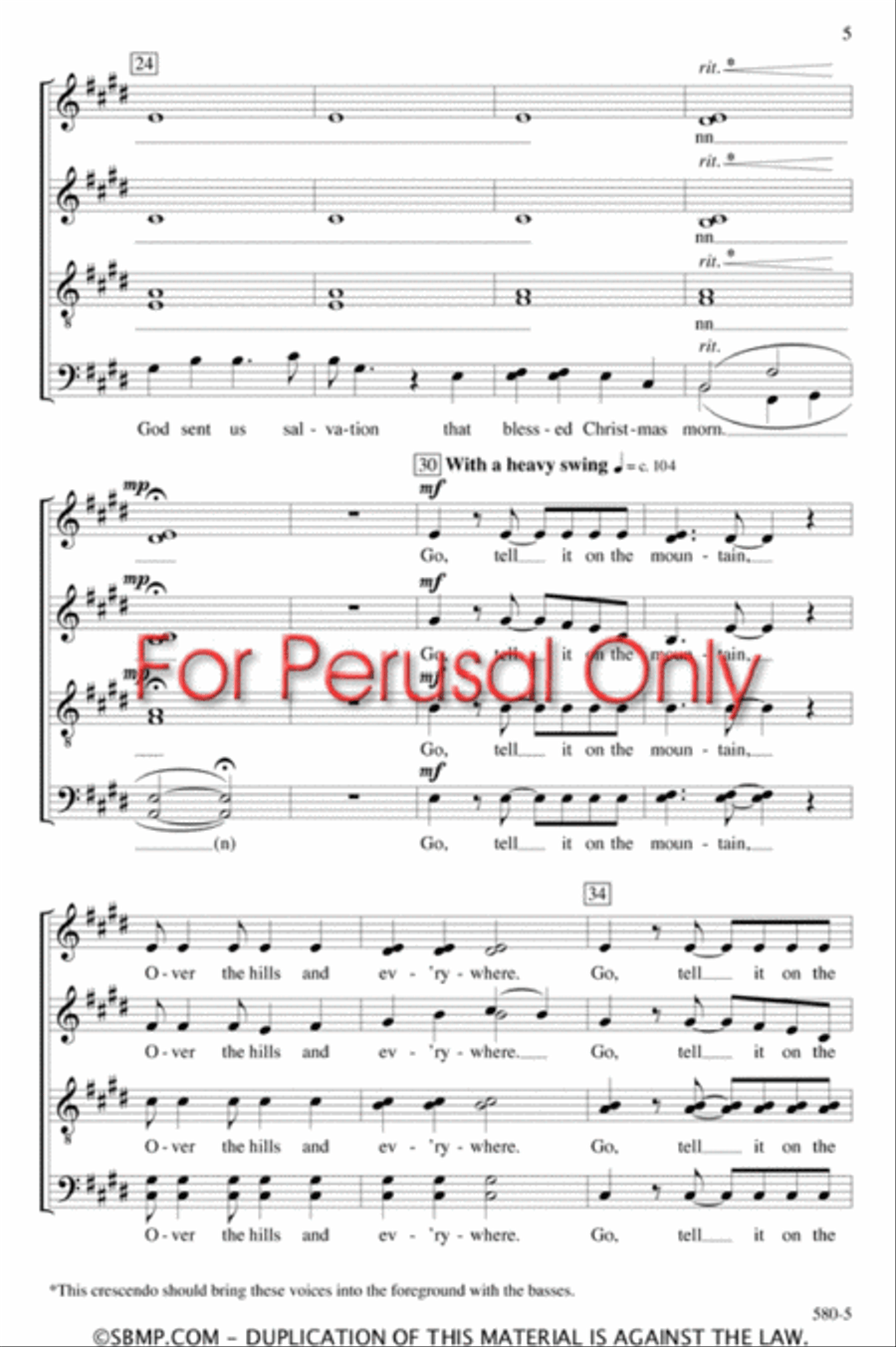 Go, Tell It on the Mountain - SATB divisi Octavo Divisi scores gallery preview page 4